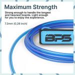 BPS 'Storm' 7.2mm Surfboard Leash - 7ft Premium Leg Rope - Stainless Steel Swivels Triple Rail Saver - SUP Paddle Boarding Surfboarding Straight Leashes with Hidden Key Pocket (Koru Dark Blue)