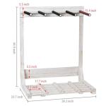 MyGift 4-Ft Tall Freestanding Vertical Surfboard and Snowboard Rack, Beach House Style Weathered White Wood Wakeboard SUP Paddleboard Storage Stand - Holds up to 4 Boards