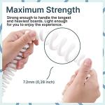 BPS 'Storm' Premium Coiled SUP Leash - 10ft Leash with Triple Rail Savers and Double Swivels (Koru White)