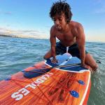 SKADDLES 10’6’’ Inflatable Stand Up Paddle Board (SUP) for Adults and Youth with Non-Slip Deck – Complete Accessories Kit, Perfect for Fishing, Yoga, Fitness & Family Fun (Vibrant Orange Wood Grain)