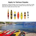 MAYMII 7.8-18ft Durable Kayak Cover Canoe Cockpit Dust Cover, Waterproof UV Sunblock Shield Protector for Fishing Boat,Kayak,Canoe,Paddle Board, (Black, Suitable for (2.6-3m/7.8-9ft) Kayak)
