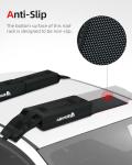 Abahub Car Soft Roof Rack Pads for Kayak,Canon,Surfboard,SUP Include 2 Tie Down Rope, 2 Quick Loop Strap, 2 Heavy Duty Tie Down Straps and a Storage Bag(Black)