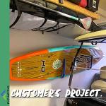 FITactic Display Wall EVA Plastic Rack Set for SUP Board, Surfboard, Wakeboard, Kiteboard, Snowboard, Longboards, Shortboard Storage Management (Grey)