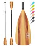 OCEANBROAD SUP Paddle - Adjustable Stand-Up Paddle for Paddleboard Kayak, Adjustable Aluminum Alloy Shaft 68" - 84", 4-Piece, Wood Print