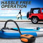 Paddle Board Pump Electric Portable, KOSMEGAL SUP Pump for Paddleboard, Professional 20PSI Air Compressor with Auto-Off, Deflation Function and 12V DC Car Connector for Inflatables, Kayaks and Boats