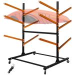 6 Levels Adjustable Kayak Storage Rack, Heavy Duty Freestanding Sup Storage Stand for Outdoor Use, Storage Rack for Kayaks, SUPs, Canoe and Paddleboard,… (Wood)