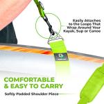 Gradient Fitness SUP & Kayak Carry Strap – Hands-Free Paddle Board, Surfboard & Kayak Carrier with Padded Shoulder Sling – Adjustable Paddleboard Accessory for Men & Women (Green)