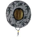 Sharks Fabric Pattern Print Straw Kids Girls Sunhat, Ages 3+, Lifeguard Hat, Beach, Swim, Cruise, Paddle Board, Boat, Fishing, Fits All, Malabar Hat