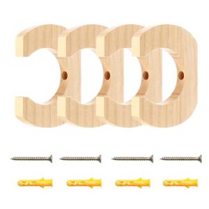 LOOEEL 4PCS Kayak paddle rack hanging board,Paddle Holder Hangers Racks Wall Storage Keeper Hanging Oar Wall Decor Oar Board Accessories for Paddle Storage Wall Rack,Kayak,SUP,Canoe Paddles.Wood color