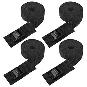 Ayaport Lashing Straps Car Roof Rack Straps Cam Buckle Tie Down Strap for Kayak, SUP, Canoe, Surfboard Packing Black 4 Pack
