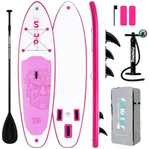 FunWater 10'6×33"×6" Inflatable Stand Up Paddle Board with Premium SUP Paddleboard Accessories,Adults & Youth for All Skill Levels, Included with Board, Paddle, Pump, Three Fins, Backpack
