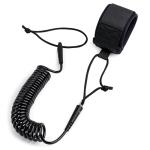 Abahub Coil SUP Leash, 10 ft Lite Coiled Paddle Board Leashes, 5mm Thick Legrope Strap for Longboard Surfboards, Stand-up Paddleboards, iSUP Replacement Leg Rope,Black