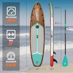 WNOVA Inflatable Paddle Boards for Adults and Youth, 11'x33 Stand Up Paddle Board with SUP Accessories, Portable Inflatable Paddleboard for All Skill Levels, Blow Up Paddle Board, Classic Wood