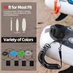 Abahub Coil SUP Leash, 10 ft Lite Coiled Paddle Board Leashes, 5mm Thick Legrope Strap for Longboard Surfboards, Stand-up Paddleboards, iSUP Replacement Leg Rope,Black