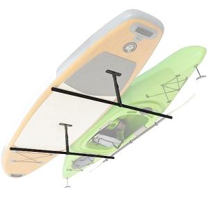 GoSports Kayak Rack for Garage Ceiling Mount - Adjustable Storage Hangers for 2 Kayaks, SUPs, or Surfboards