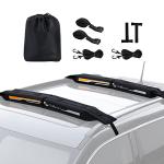 Golkcurx Universal Soft Roof Rack Pads for Kayak,Surfboard, SUP, Canoe, Snowboard with15FT Tie-Down Straps*2 and Storage Bag*1 (Black)