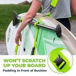 Gradient Fitness SUP & Kayak Carry Strap – Hands-Free Paddle Board, Surfboard & Kayak Carrier with Padded Shoulder Sling – Adjustable Paddleboard Accessory for Men & Women (Green)