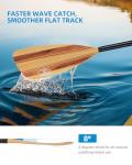 OCEANBROAD SUP Paddle - Adjustable Stand-Up Paddle for Paddleboard Kayak, Adjustable Aluminum Alloy Shaft 68" - 84", 4-Piece, Wood Print