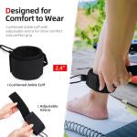 Abahub Coil SUP Leash, 10 ft Lite Coiled Paddle Board Leashes, 5mm Thick Legrope Strap for Longboard Surfboards, Stand-up Paddleboards, iSUP Replacement Leg Rope,Black