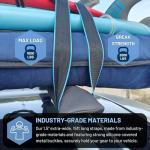 Hang 11 Surfboard Tie Down Straps for Roof Rack, Extra Long (15ft) & Wide (1.5"), No-Scratch Silicone Buckles, Surfboard Straps for Roof Rack, Ideal to Secure a Paddle Board Kayak Canoe SUP on a Car