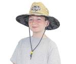 Sharks Fabric Pattern Print Straw Kids Girls Sunhat, Ages 3+, Lifeguard Hat, Beach, Swim, Cruise, Paddle Board, Boat, Fishing, Fits All, Malabar Hat