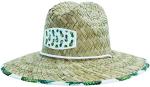 Pineapple Fabric Pattern Print Straw Sunhat Men & Women, Lifeguard Hat, Beach, Swim, Cruise, Paddle Board, Boat, Fishing, Fits All, Malabar Hat