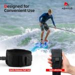 Abahub Coil SUP Leash, 10 ft Lite Coiled Paddle Board Leashes, 5mm Thick Legrope Strap for Longboard Surfboards, Stand-up Paddleboards, iSUP Replacement Leg Rope,Black