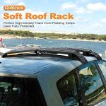 Golkcurx Universal Soft Roof Rack Pads for Kayak,Surfboard, SUP, Canoe, Snowboard with15FT Tie-Down Straps*2 and Storage Bag*1 (Black)