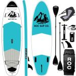 Roc Inflatable Stand Up Paddle Boards with Premium SUP Paddle Board Accessories, Wide Stable Design, Non-Slip Comfort Deck for Youth & Adults (Teal W/Kayak Seat)