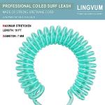 LINGVUM Coiled SUP Leash Premium Stand Up Paddle Board Leg Rope Wrist Strap Surfboard Leash for Paddleboard, Shortboard, Longboard