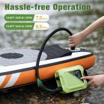 20PSI High Pressure Smart SUP Air Pump, Rechargeable Battery-Powered, Intelligent Dual Stage Inflation & Deflation,Auto-Off &12V DC Car Connector for Stand Up Paddle Boards,Surfing Kite, Tent
