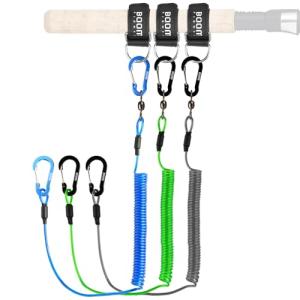 Booms Fishing T02 Fishing Pole Tether with 7.1" Belt, Kayak Paddle Leash, Paddle Board Fishing Accessories, Heavy Duty Fishing Lanyard for Fishing Tools/Rods/Paddles, Multicolor 3pcs