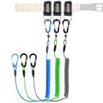 Booms Fishing T02 Fishing Pole Tether with 7.1" Belt, Kayak Paddle Leash, Paddle Board Fishing Accessories, Heavy Duty Fishing Lanyard for Fishing Tools/Rods/Paddles, Multicolor 3pcs