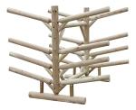 4 Kayaks + 4 SUP/Surfboard Log Rack, Double-Sided Freestanding Kayak Storage Rack, Canoe Storage, Surfboard Racks for Garage, Sports & Outdoor Storages - Natural + 15 Anchor Kit