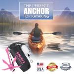 Best Marine and Outdoors Kayak Anchor, 3.5 Pound Anchor System Kit for Kayaks, Canoes, SUP Paddle Boards & Jet Skis, Fishing, Boating & Kayaking Accessories (Pink)