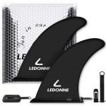 LEDONNE Fin 9" SUP Center Fins 2 Pcs with 1 Extra Pin No-Tool Installation with 1 Retainer- Ensures The Fin Base Remains Intact-9” Fin for Paddle Board Fin, Black