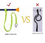 Lvsnro Paddle Leash Kayak Paddle Holder Tool Lanyard - 2 Pack Stretchable Paddle Strap with Carabiner Secure Leash Lanyard Rope for SUP Kayak Canoe Paddle Fishing Pole Rod (Green-2pcs)