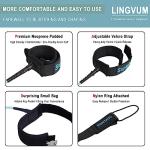 LINGVUM Coiled SUP Leash Premium Stand Up Paddle Board Leg Rope Wrist Strap Surfboard Leash for Paddleboard, Shortboard, Longboard