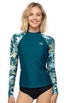 AXESEA Women Rash Guard Long Sleeve Active Top UPF 50+ Rashguard Swim Shirt Surf Swimwear