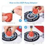 crvewom 2 Pcs Stand Up Paddle Board Pump Adapter, Strong Sealing Air Valve Adapter for Inflatable Boat, Premium Kayak Accessories for Quick Inflation and Deflation