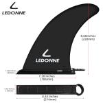 LEDONNE Fin 9" SUP Center Fins 2 Pcs with 1 Extra Pin No-Tool Installation with 1 Retainer- Ensures The Fin Base Remains Intact-9” Fin for Paddle Board Fin, Black