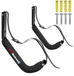 FitiRoker Kayak Storage Rack – 100LB Wall Mounted Kayak Wall Mount with Oxford Cover & Foam Protection | Kayak Rack for Garage, Storage Hooks for Canoes, SUPs, Ladders, Bikes (Padded Cover)