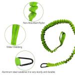 Lvsnro Paddle Leash Kayak Paddle Holder Tool Lanyard - 2 Pack Stretchable Paddle Strap with Carabiner Secure Leash Lanyard Rope for SUP Kayak Canoe Paddle Fishing Pole Rod (Green-2pcs)