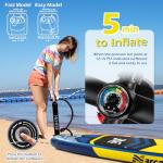 Paddle Board, Inflatable Stand Up Paddle Board, 10.6'×33"×6" Ultra-Light SUP Board with Hand Pump, Leash, Repair Kit, Waterproof Phone Case and Waterproof Bag, Backpack, Paddle Boards for Adults