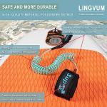 LINGVUM Coiled SUP Leash Premium Stand Up Paddle Board Leg Rope Wrist Strap Surfboard Leash for Paddleboard, Shortboard, Longboard