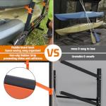 UOKRR 2 Kayak Storage Rack, Freestanding Kayak Racks for Garage, Heavy Duty Adjustable Kayak Stand Indoor Outdoor Storage Rack for Kayaks, Canoes, Surfboard & Paddleboard (2 Levels with paddle hook)