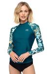 AXESEA Women Rash Guard Long Sleeve Active Top UPF 50+ Rashguard Swim Shirt Surf Swimwear