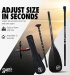 SUP Paddle - Carbon Fiber & Fiberglass Paddles - 3 Piece Adjustable Paddle Board Paddles w/Carbon Fiber or Fiberglass Performance Blades - Carbon, Fiberglass, or Aluminum Shaft Stand-Up Paddles