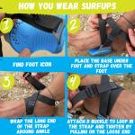 Surfups Shakafoot Paddleboard Sandals, Silicone Water Shoes w/Arch Support, Adjustable Ankle Straps, Paddleboarding Accessory for SUP Foot Comfort, Paddle Longer, Large, Medium, Men and Woman