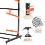 UOKRR 2 Kayak Storage Rack, Freestanding Kayak Racks for Garage, Heavy Duty Adjustable Kayak Stand Indoor Outdoor Storage Rack for Kayaks, Canoes, Surfboard & Paddleboard (2 Levels with paddle hook)